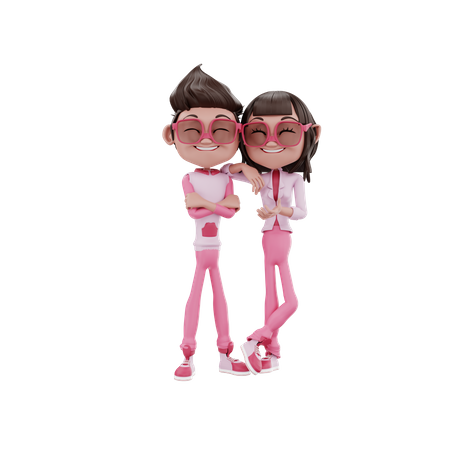 Casal Valentin  3D Illustration