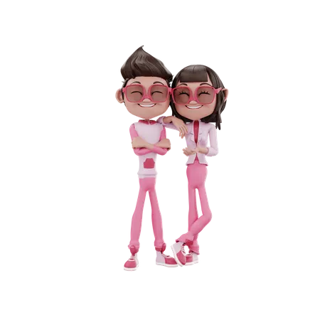 Casal Valentin  3D Illustration