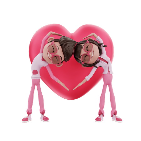 Casal Valentin  3D Illustration