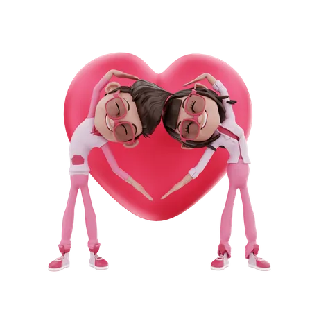 Casal Valentin  3D Illustration