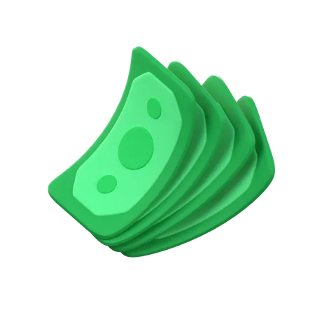 Cash Icon Lots Of Green Banknotes 3D Icon