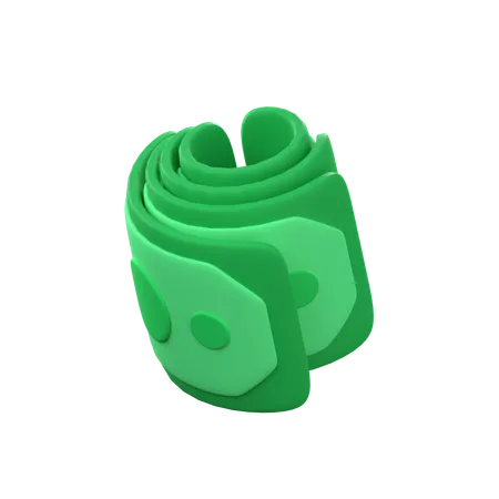 Green Dollar Bills Rolled Together Cash Accumulation Concept 3D Icon