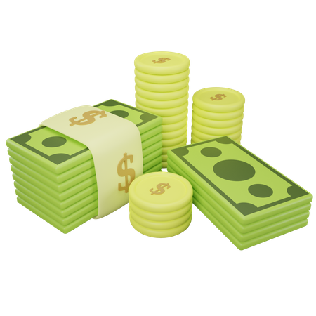 Cash  3D Illustration