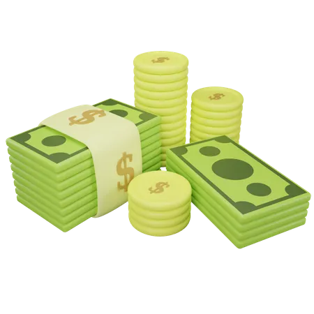 Cash  3D Illustration