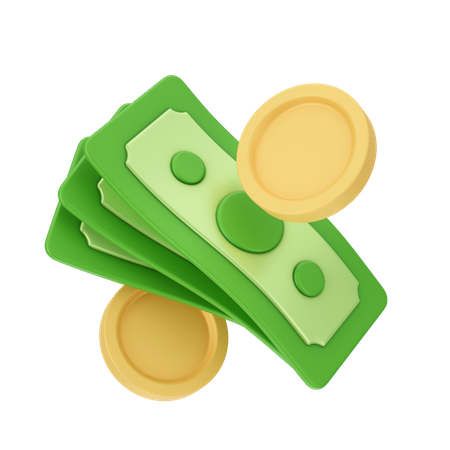 Cash  3D Illustration