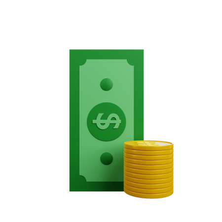 Cash  3D Illustration