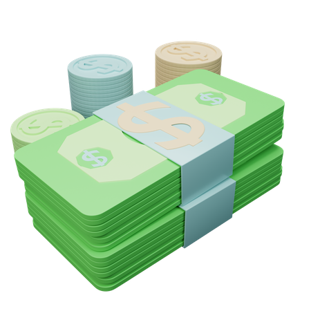 Cash  3D Illustration