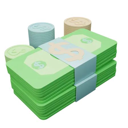 Cash  3D Illustration