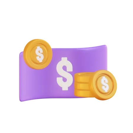 Cash  3D Illustration