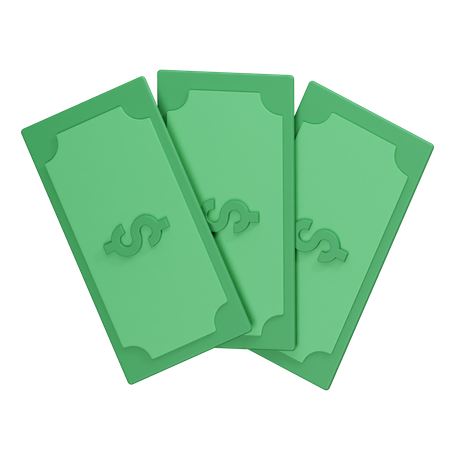 Cash  3D Illustration