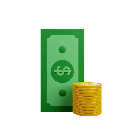 3 D Illustration Of Simple Object Money With Coin 3D Illustration