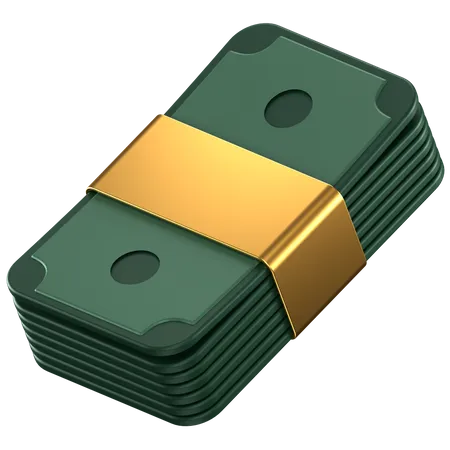 3 D Icon Of A Green Stack Of Cash 3D Icon