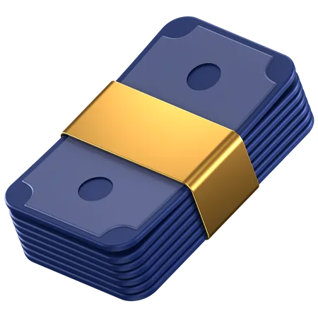 3 D Icon Of A Blue Stack Of Cash 3D Icon