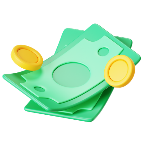 現金と硬貨  3D Icon