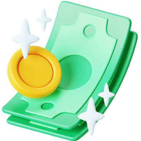 Cash and Coin  3D Icon