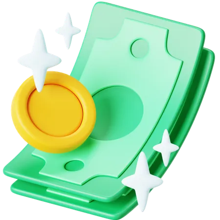 Cash and Coin  3D Icon