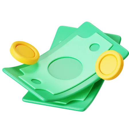 Cash and Coin  3D Icon