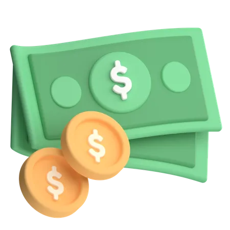 Cash and coin  3D Icon