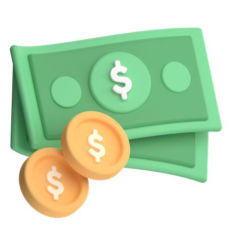 Cash and coin  3D Icon