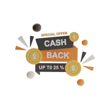 Cash Back  3D Icon