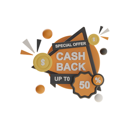 Cash Back  3D Icon