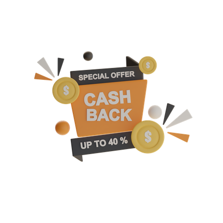 Cash Back  3D Icon