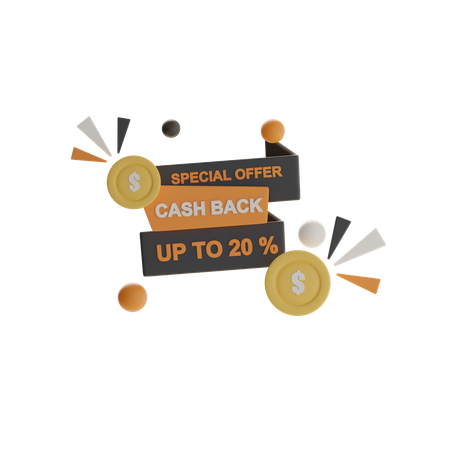 Cash Back  3D Icon