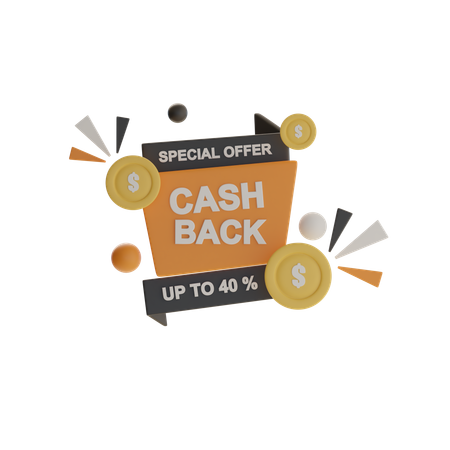 Cash Back  3D Icon