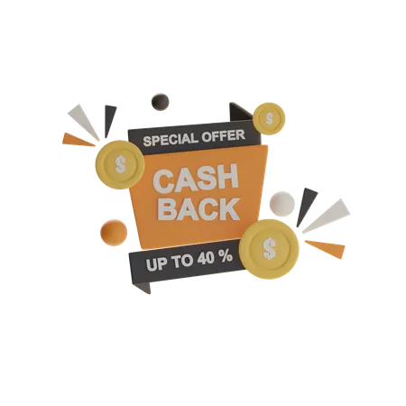 Cash Back  3D Icon