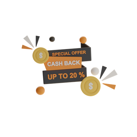 Cash Back  3D Icon