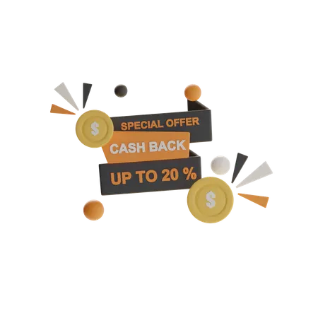 Cash Back  3D Icon
