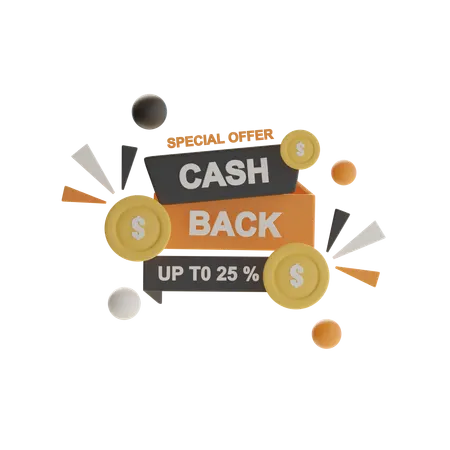Cash Back  3D Icon