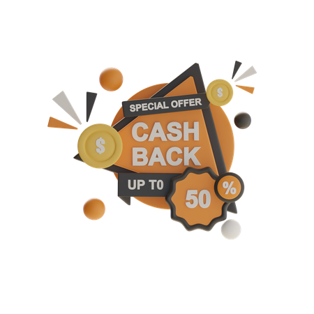 Cash Back  3D Icon