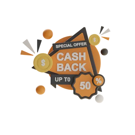 Cash Back  3D Icon
