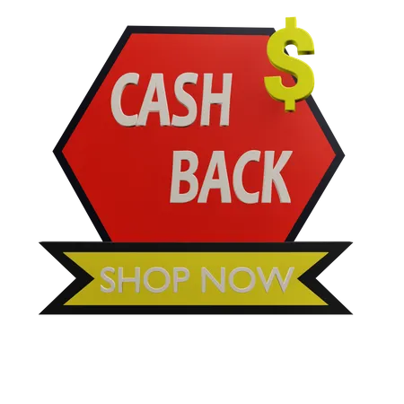 Cash Back  3D Sticker