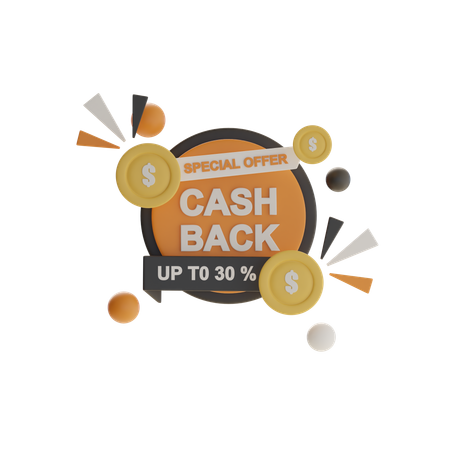Cash Back Badge  3D Icon