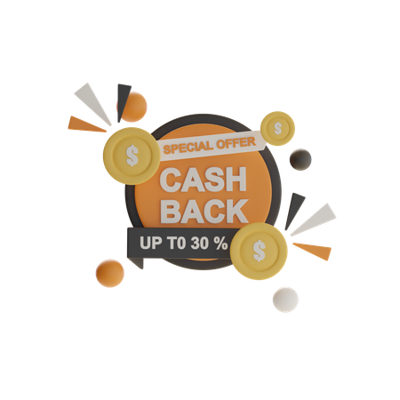 Cash Back Badge  3D Icon
