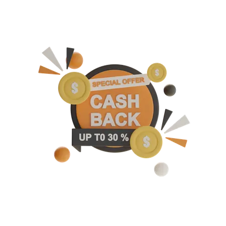 Cash Back Badge  3D Icon