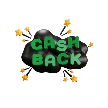 Cash Back Bubble  3D Icon