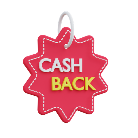 Cash Back Tag  3D Icon