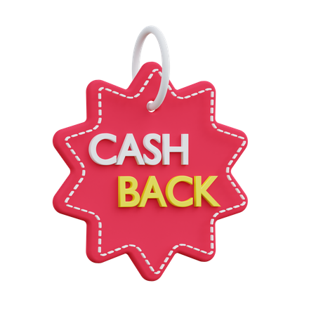 Cash Back Tag 3D Icon