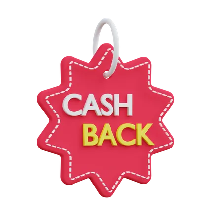 Cash Back Tag 3D Icon