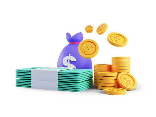Cash Balance 3D Illustration