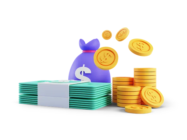 Cash Balance 3D Illustration