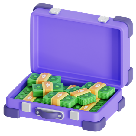 Cash briefcase  3D Icon