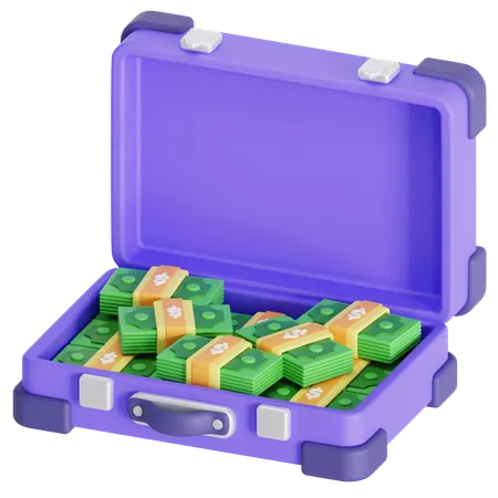 Cash briefcase  3D Icon