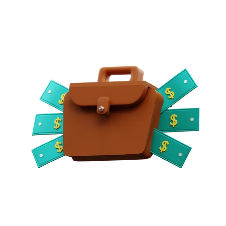 Cash Briefcase  3D Icon