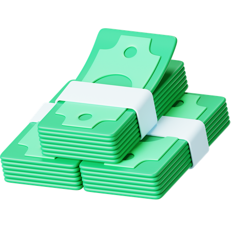 Cash Bundle Stack  3D Icon