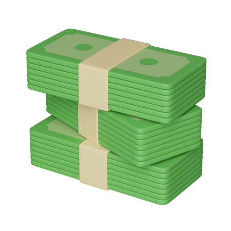 Cash Bundles  3D Icon