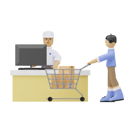 Cash counter  3D Illustration